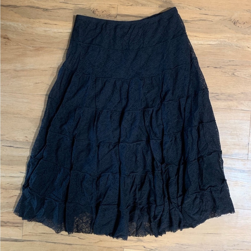 Vintage Max studio black rose skirt